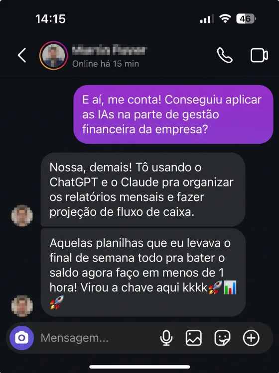 Depoimento: relatórios mensais, fluxo de caixa e conciliação passaram a ocupar menos tempo.
